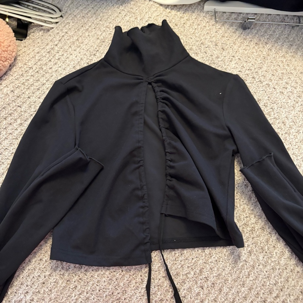 I.AM.GIA Black Mock Neck Drawstring Utility Jacket